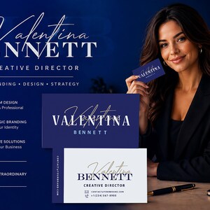 Creative Director Business Card Template | Minimal Modern Editable Card | Instant Download | Printable Elegant Business Card Design