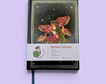 A5 Dotted Journal - Druid Stoat and Frog, D&D, Daggerheart, TTRPG notebook