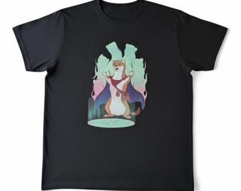 Warlock Stoat T-Shirt: Unisex Cotton D&D Fantasy Tee