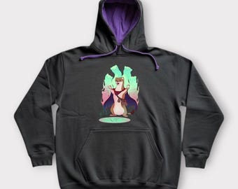 Warlock Stoat Hoodie D&D Fantasy Cozy and Soft Spooky Hoodie
