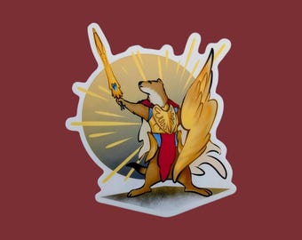 Paladin Stoat Vinyl Sticker – D&D, Daggerheart, TTRPG