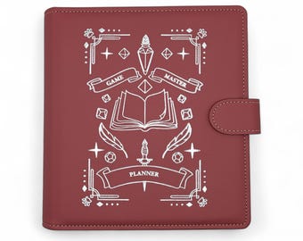 Handmade Game Master’s Binder for D&D, Daggerheart, Pathfinder - Powder Pink with Silver Foiling