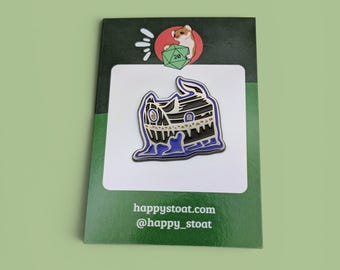 Silver-plated Hard Enamel Pin - Mimic Cat - TTRPG, DND, Daggerheart Fantasy Pin