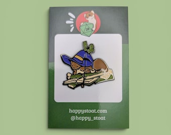 Hard Enamel Pin - Wizard Stoat - TTRPG, DND, Daggerheart Fantasy Pin