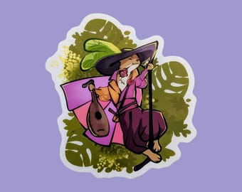 Bard Stoat Vinyl Sticker – D&D, Daggerheart, TTRPG