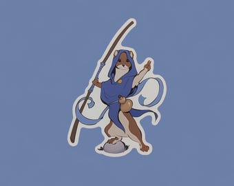 Monk Stoat Large Vynil Sticker - D&D, Daggerheart, TTRPG Sticker