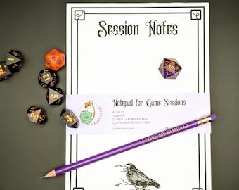 D&D / Daggerheart / TTRPG Session A5 Notepad (Personalised Available) - Gothic, Witchy, Curse of Strahd