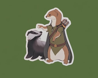 Ranger Stoat and Badger Vinyl Sticker – D&D, Daggerheart, TTRPG