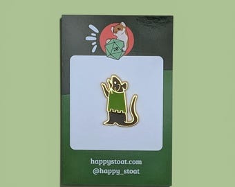 Gold-plated Hard Enamel Pin - Mouse Buddy - TTRPG, DND, Daggerheart Fantasy Pin