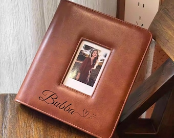 Personalized Instax Photo Album, Leather Photo Album, Vintage Style Scrapbook, Custom Wedding Guest Book Photo Album, Polaroid Album