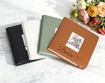 Personalized Instax Wide Photo Album, Leather Polaroid Wide Album, Vintage Scrapbook, Custom Photo Book, Wedding Guest Book Album