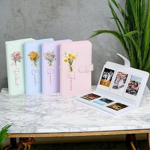 Personalized Instax Photo Album, Leather Photo Album, Vintage Style Scrapbook, Custom Wedding Guest Book Photo Album, Polaroid Album