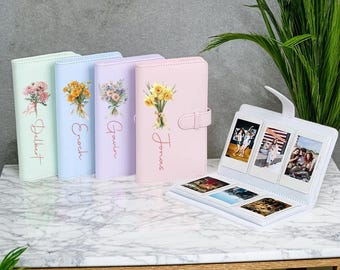 Personalized Instax Photo Album, Leather Photo Album, Vintage Style Scrapbook, Custom Wedding Guest Book Photo Album, Polaroid Album