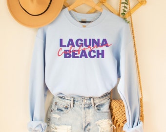 Retro Laguna Beach Sweatshirt, Oversized Crewneck, Laguna Beach California Gift, 80s Aesthetic, Retro California Shirt, California Beach Tee