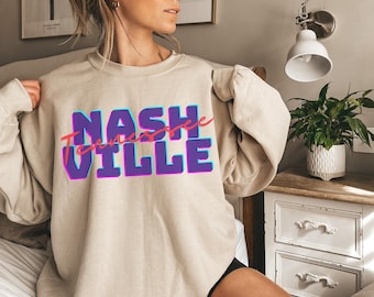 Retro Nashville Sweatshirt, Tennessee Country Music Shirt, Nashville Bachelorette Sweater, Girls Trip to Nashville Shirt, Music City T-Shirt