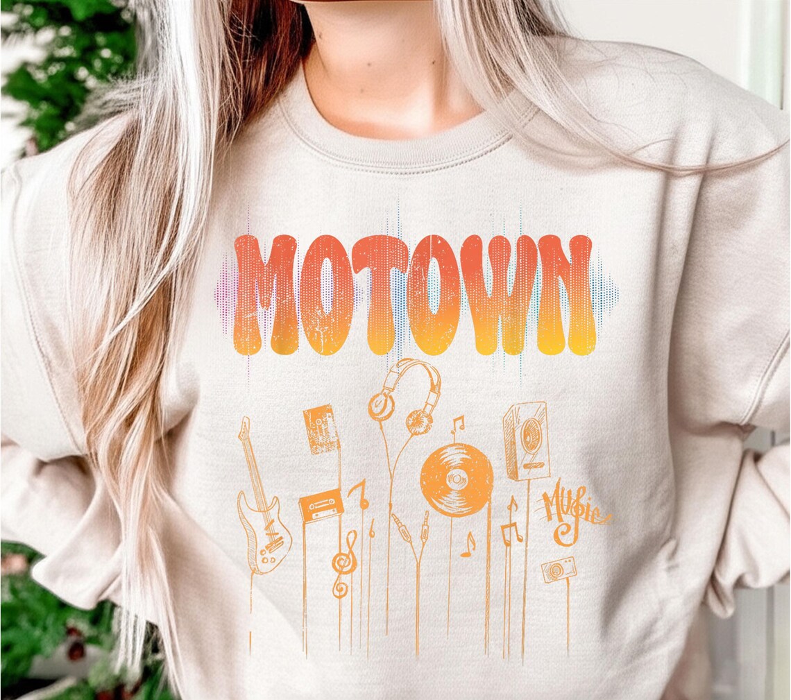 Vintage MOTOWN Music Groovy Sublimation PNG, Printable Art, Crafting ...