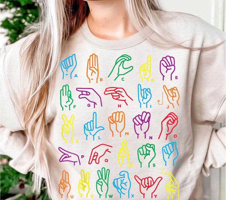 Craftin Asl ASL Alphabet Hands Deaf Awareness Language Educator Sublimation PNG ...
