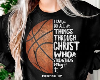 Kan allt göras genom Kristus Filipperarnas basket sublimering PNG, utskrivbar konst, hantverksdesign, DTF-design, vektor, digital