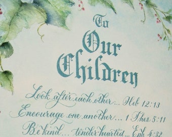 Custom Calligraphy Art: Poetry, Scripture, Family Keepsake