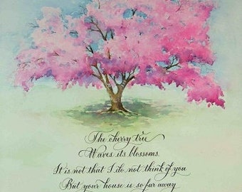 Customized Watercolor and Calligraphy for Poetry