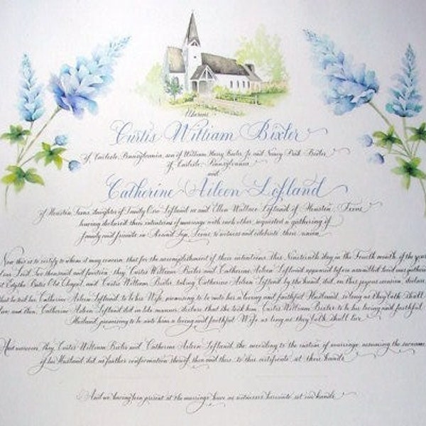 Church Certificate of Marriage Etsy