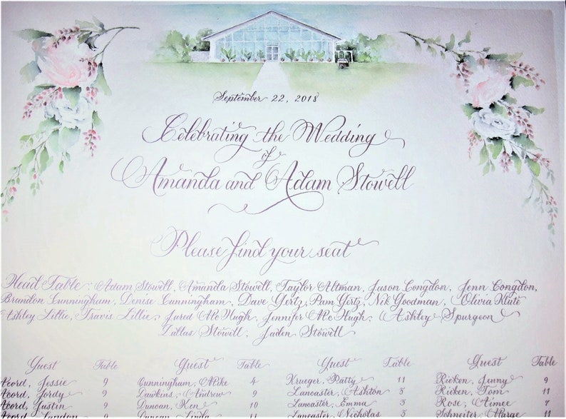 Church Wedding Seating Chart