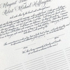Traditional Quaker Marriage Certificate Hand Lettered With Beautiful ...