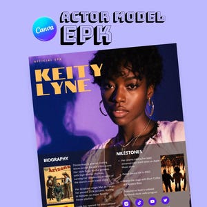 Actor & Model Media Kit Template | Creator Media Kit | Instagram Media Kit | Canva Press Kit | Editable Portfolio Sheet