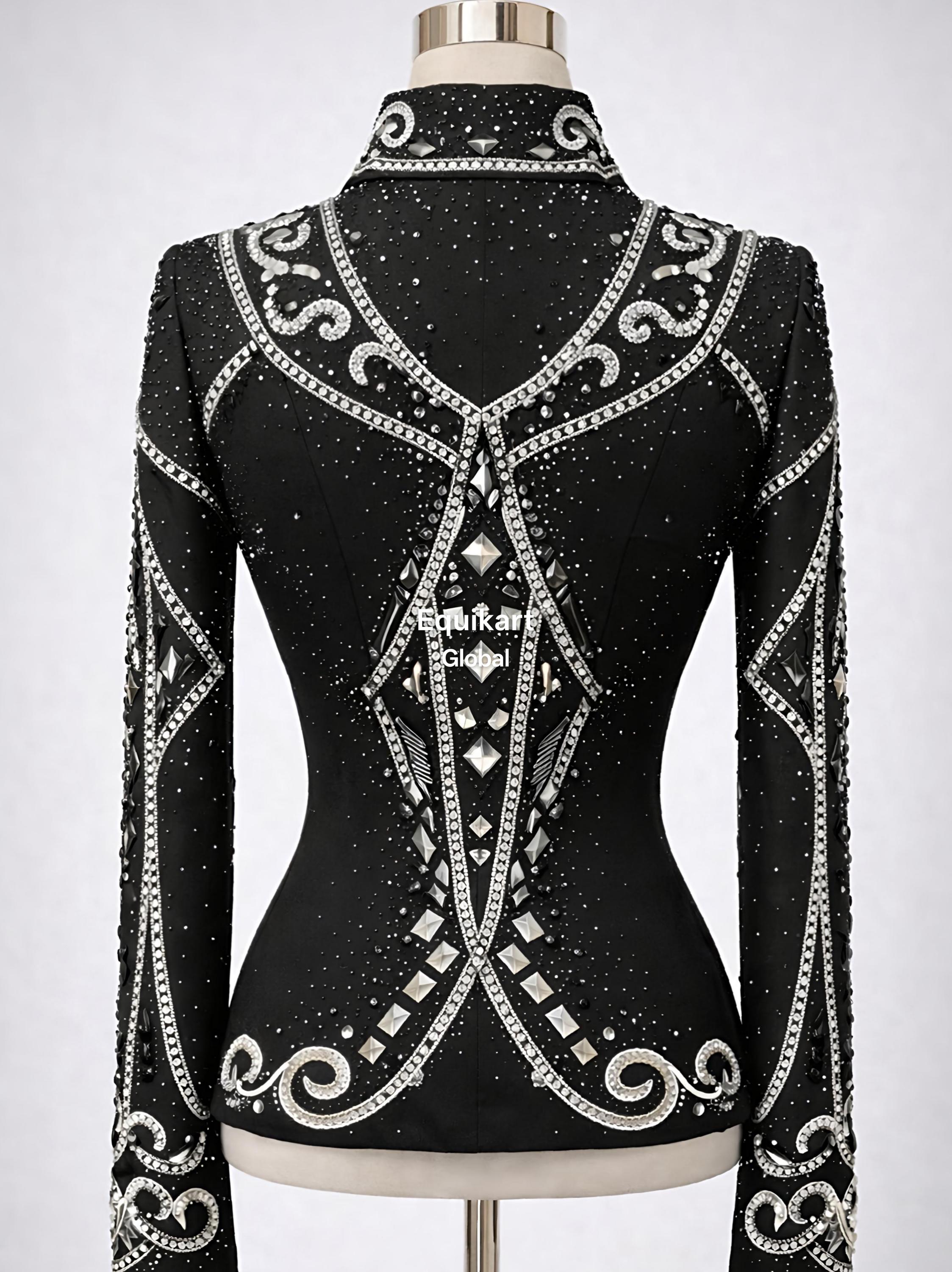 Black Western Showmanship Jacket – Rhinestone Stud Embellished Rodeo ...