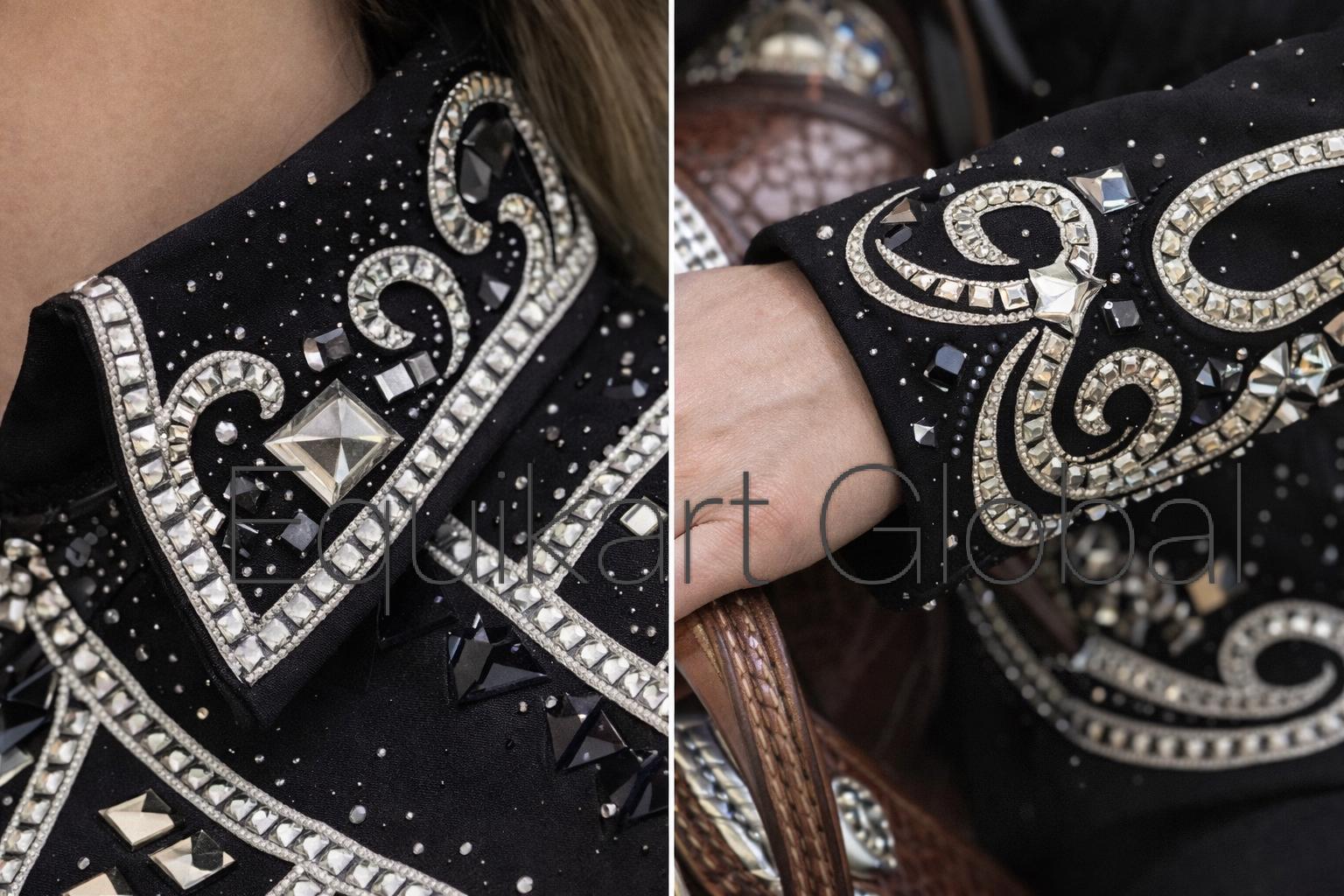 Black Western Showmanship Jacket – Rhinestone Stud Embellished Rodeo ...