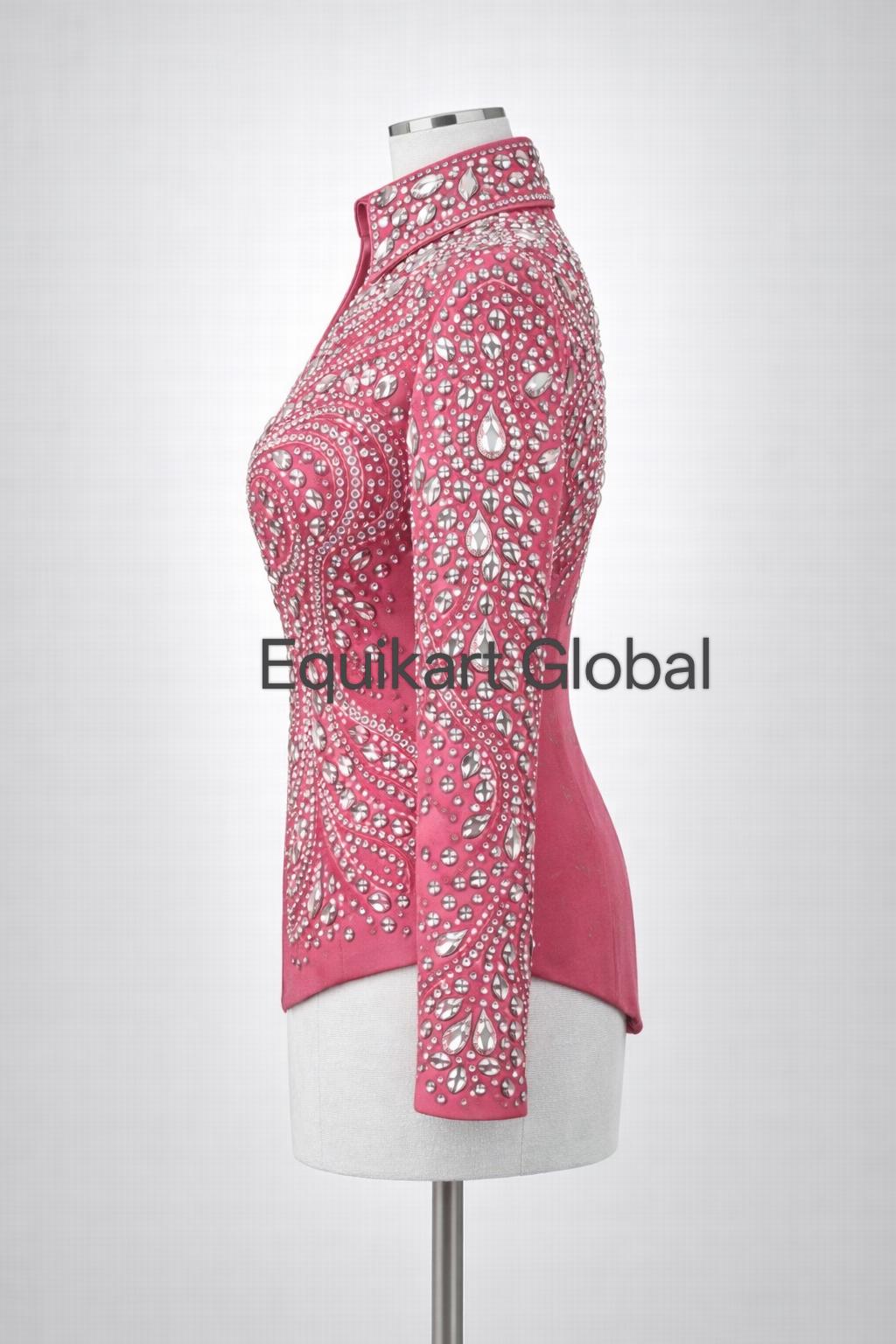 Pink Show Riding Jacket Hot Pink Showmanship Jacket – Crystal Rhinestone Equestrian Competition ...