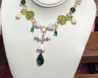 White Lilly of the Valley Garden Necklace
