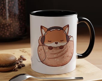 Cute Fox Mug | Kawaii Gaming Animal Ceramic Mug | Pastel Style Cup | Gift for Fox Lovers