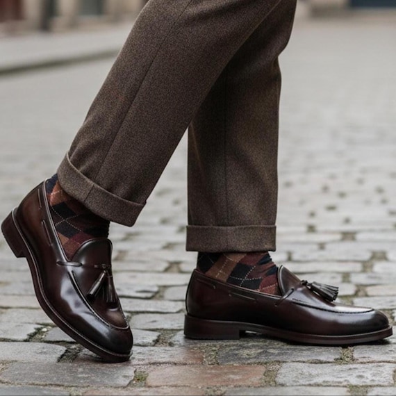 Handmade Men's Tassel Loafers | Available in 6 Colors | Classic Leather Slip-On Dress Shoes | Formal Wedding & Business Footwear for Him