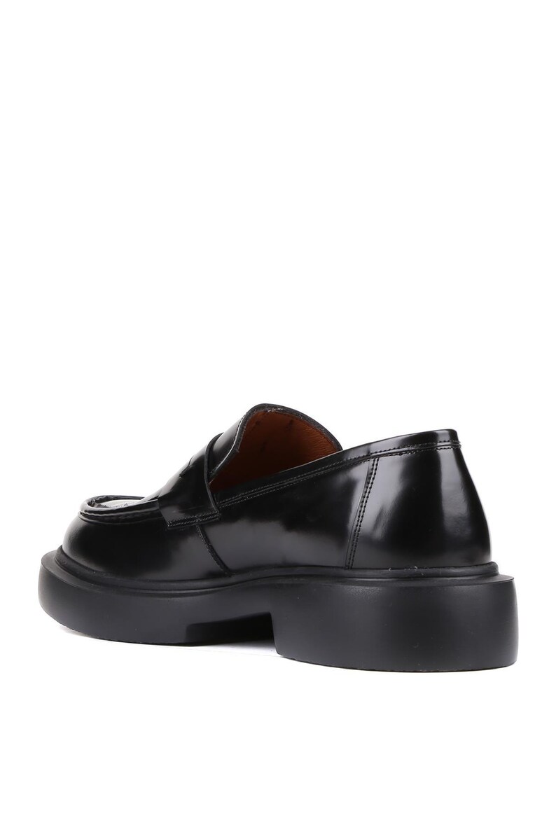 Mocasines de hombre con suela gruesa / Zapatos sin cordones de piel negra y marrón pulida / Zapatos de vestir elegantes e informales / Calzado formal moderno para hombre imagen 5