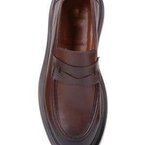 Mocasines de hombre con suela gruesa / Zapatos sin cordones de piel negra y marrón pulida / Zapatos de vestir elegantes e informales / Calzado formal moderno para hombre imagen 15