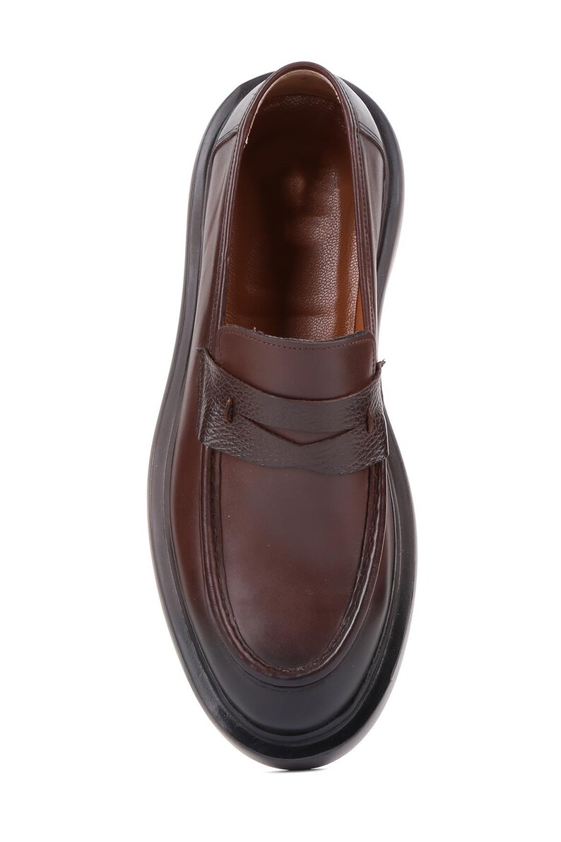Mocasines de hombre con suela gruesa / Zapatos sin cordones de piel negra y marrón pulida / Zapatos de vestir elegantes e informales / Calzado formal moderno para hombre imagen 15