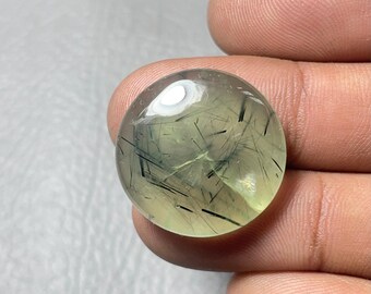 Prehnite, Ronud Cabochon, 22x6MM, 28 CTS,Beautiful Cabochon,