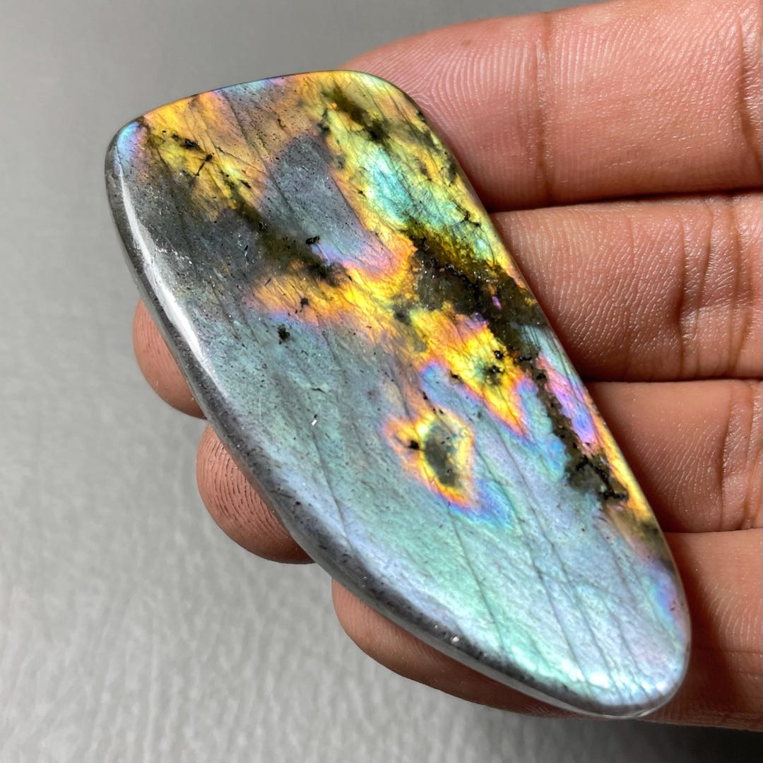 Labradorite Spectrolite Spectrolite Labradorite, Freeform Cabochon, 61x27x6mm, 96 Cts,beautiful ...