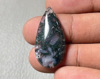 Moss agate, Pear Cabochon, 30x15x4MM, 15 CTS,Beautiful Cabochon,