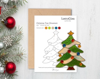 Digital Download Stained Glass Christmas Tree Pattern | Festive ...