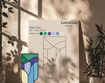 Abstract Geometric Suncatcher Stained Glass Pattern (PDF Download)