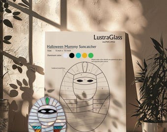 ハロウィンミイラサンキャッチャーステンドグラスパターン（PDF