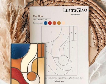 Geometric Stained Glass Suncatcher Pattern: Abstract Window Hanging (PDF Download)