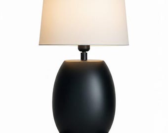 Artisan Aluminium Table Lamp, Elegant Black Finish, Modern Decor