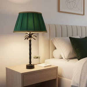 Handmade Aluminium Palm Tree Lamp | Matt Black Bedside Accent Light