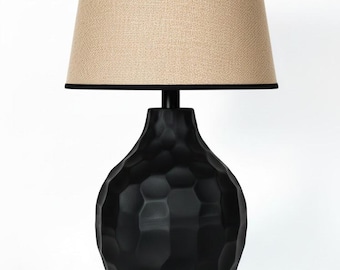Artisan Black Aluminium Table Lamp, Modern Home Decor