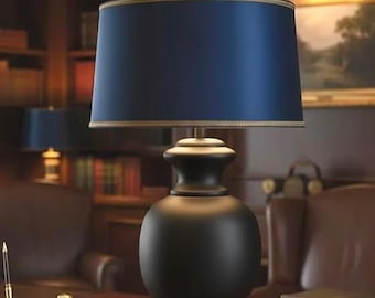Luxury Handmade Black Table Lamp | Desk & Office Lamp | Elegant Home Lighting Decor