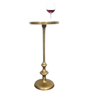 Handmade Cast Aluminium Side Table | Antique Brass Finish Drink Table