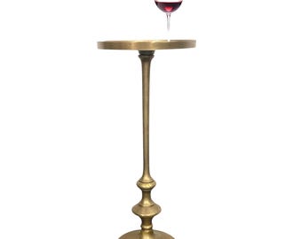 Table d'appoint en fonte d'aluminium faite main | Table à boire finition laiton antique